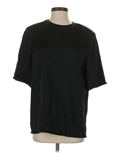 Zara Short Sleeve Top Black Crew Neck Tops