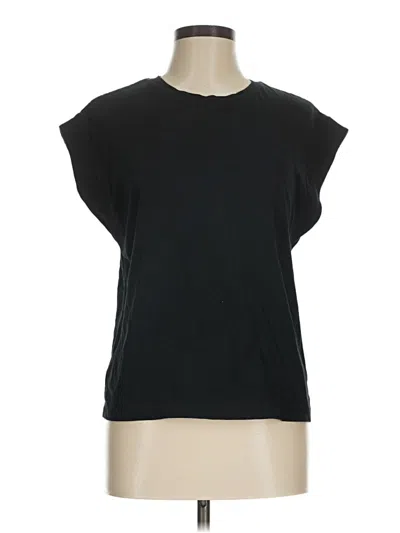 Pre-owned Zara Short Sleeve Top Black Crew Neck Tops