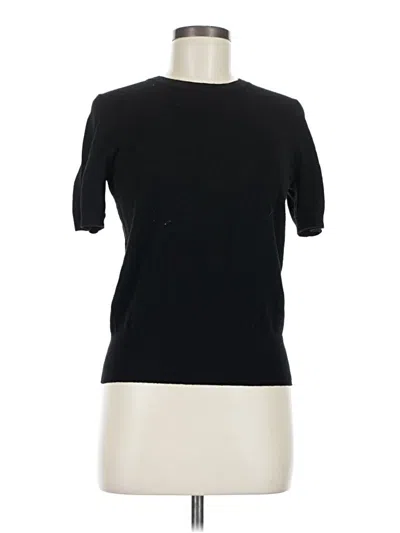 Pre-owned Zara Short Sleeve Top Black Crew Neck Tops