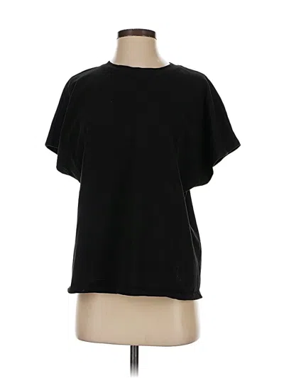 Pre-owned Zara Short Sleeve Top Black Crew Neck Tops