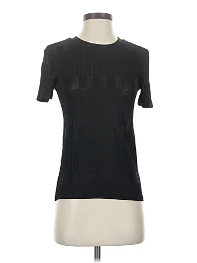 Pre-owned Zara Short Sleeve Top Black Crew Neck Tops