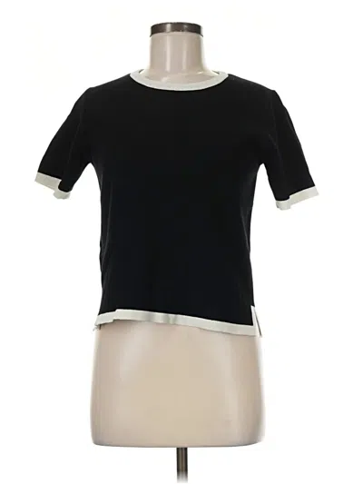 Pre-owned Zara Short Sleeve Top Black Crew Neck Tops