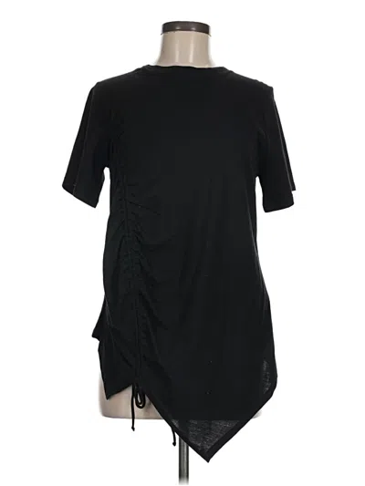 Pre-owned Zara Short Sleeve Top Black Keyhole Neckline Tops