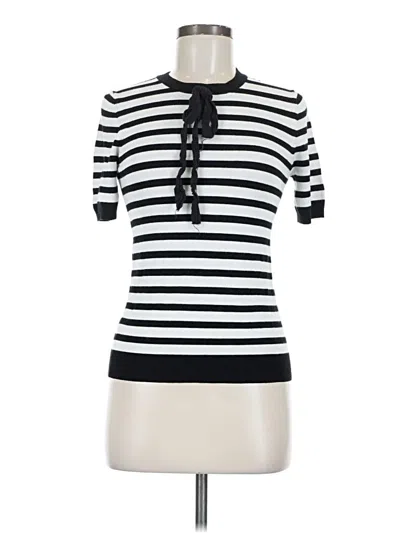 Pre-owned Zara Short Sleeve Top Black Keyhole Neckline Tops