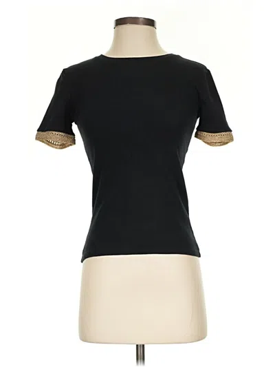 Pre-owned Zara Short Sleeve Top Black Mock Neckline Tops