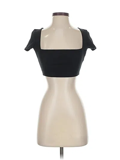 Pre-owned Zara Short Sleeve Top Black Strapless Neckline Tops