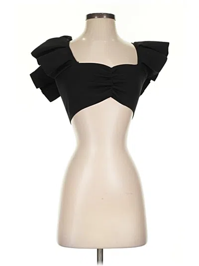 Pre-owned Zara Short Sleeve Top Black Strapless Neckline Tops