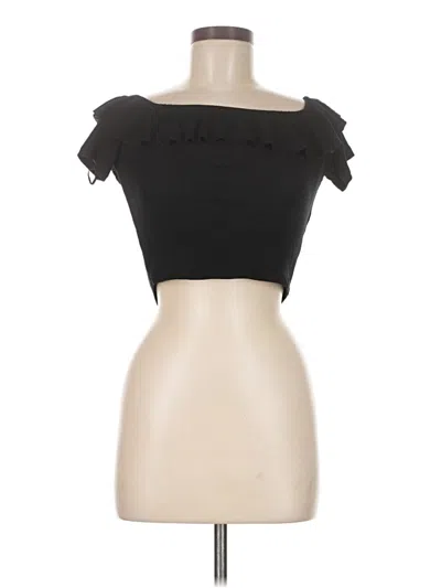 Pre-owned Zara Short Sleeve Top Black Strapless Neckline Tops