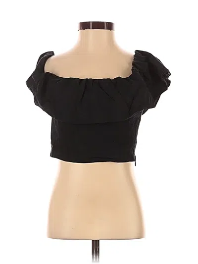 Pre-owned Zara Short Sleeve Top Black Strapless Neckline Tops