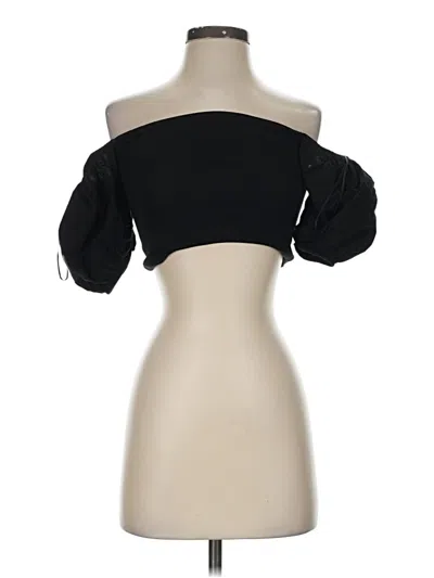 Pre-owned Zara Short Sleeve Top Black Strapless Neckline Tops