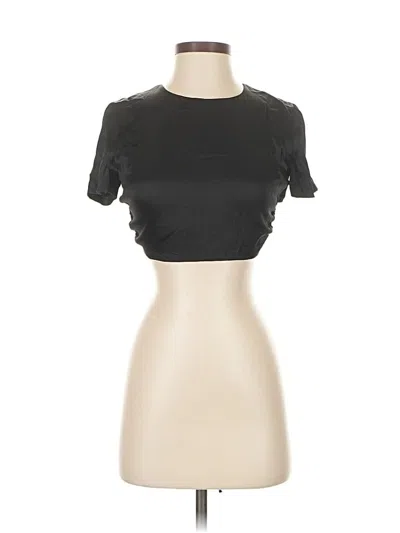 Pre-owned Zara Short Sleeve Top Black Sweetheart Neckline Tops