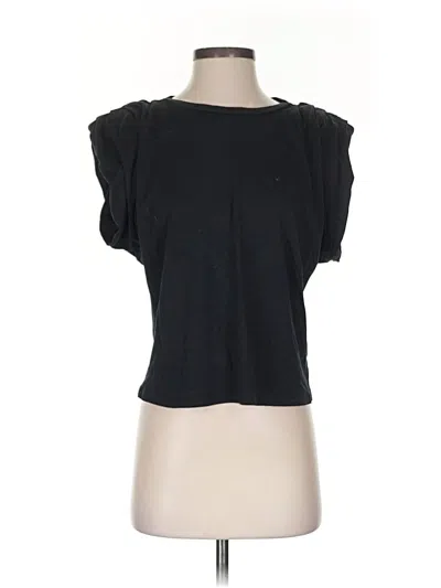 Pre-owned Zara Short Sleeve Top Black Sweetheart Neckline Tops