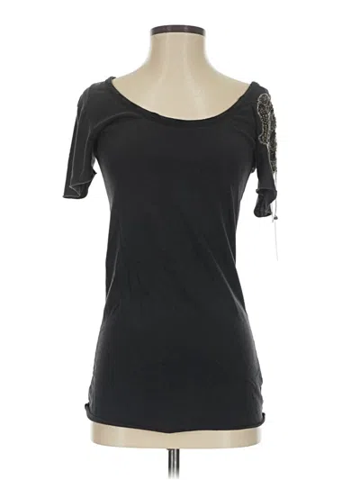 Pre-owned Zara Short Sleeve Top Black Sweetheart Neckline Tops