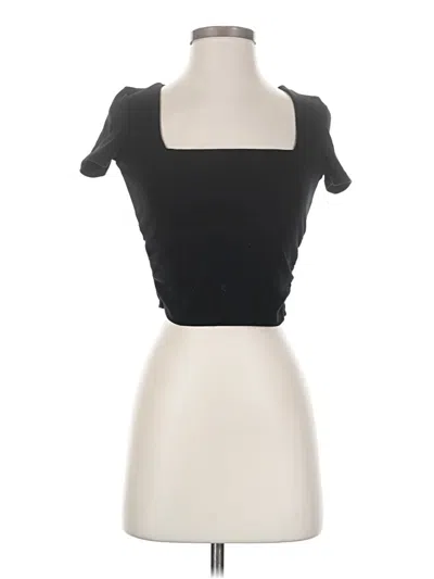 Pre-owned Zara Short Sleeve Top Black Sweetheart Neckline Tops