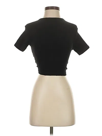Pre-owned Zara Short Sleeve Top Black Sweetheart Neckline Tops
