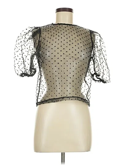 Pre-owned Zara Short Sleeve Top Black Sweetheart Neckline Tops