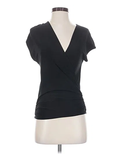 Zara Short Sleeve Top Black V-neck Tops