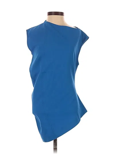 Zara Short Sleeve Top Blue One Shoulder Neckline Tops