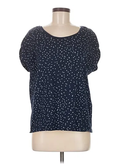 Pre-owned Zara Short Sleeve Top Blue Stars Pattern Scoop Neck Tops