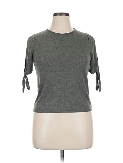 Pre-owned Zara Short Sleeve Top Gray Boatneck Tops