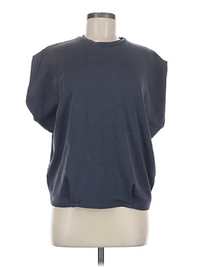 Pre-owned Zara Short Sleeve Top Gray Crew Neck Tops