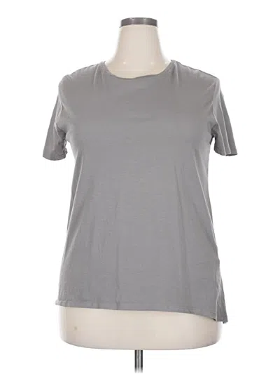 Pre-owned Zara Short Sleeve Top Gray Crew Neck Tops
