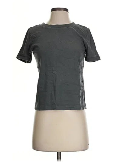 Pre-owned Zara Short Sleeve Top Gray Crew Neck Tops