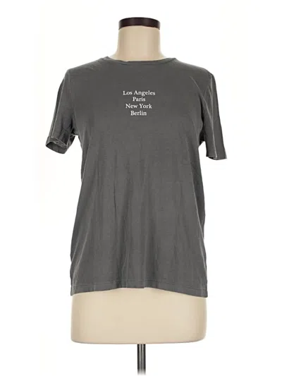 Pre-owned Zara Short Sleeve Top Gray Crew Neck Tops