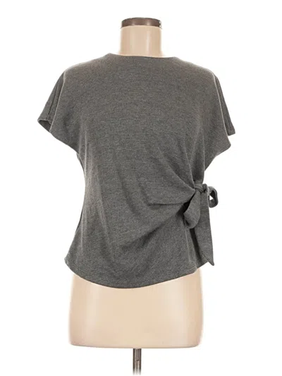 Pre-owned Zara Short Sleeve Top Gray Keyhole Neckline Tops