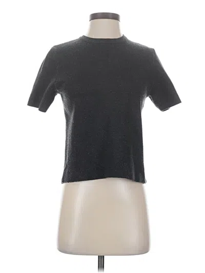 Pre-owned Zara Short Sleeve Top Gray Mock Neckline Tops