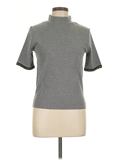 Pre-owned Zara Short Sleeve Top Gray Mock Neckline Tops