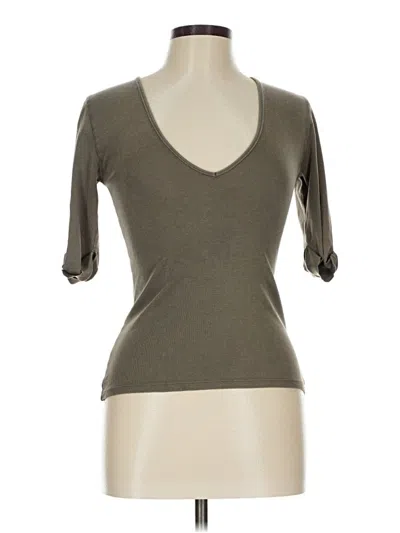 Pre-owned Zara Short Sleeve Top Gray Sweetheart Neckline Tops