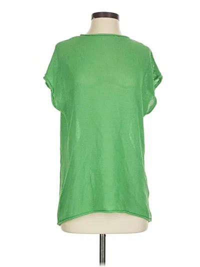 Pre-owned Zara Short Sleeve Top Green Boatneck Tops