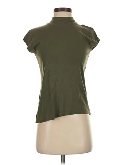 Pre-owned Zara Short Sleeve Top Green Cowl Neck Tops
