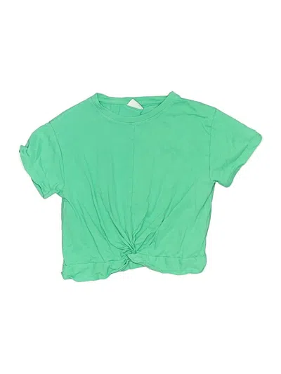 Pre-owned Zara Kids' Short Sleeve Top Green Keyhole Neckline Tops