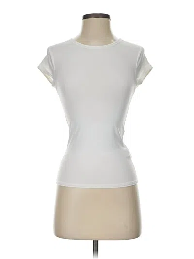 Pre-owned Zara Short Sleeve Top Ivory Boatneck Tops