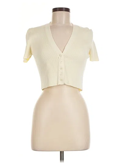 Pre-owned Zara Short Sleeve Top Ivory Sweetheart Neckline Tops