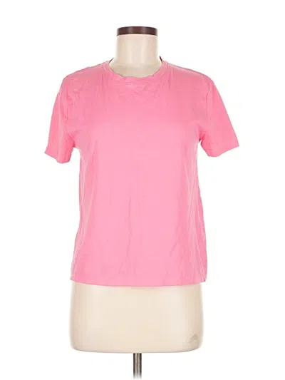 Pre-owned Zara Short Sleeve Top Pink Crew Neck Tops