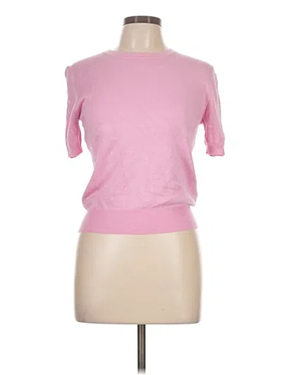 Pre-owned Zara Short Sleeve Top Pink Crew Neck Tops