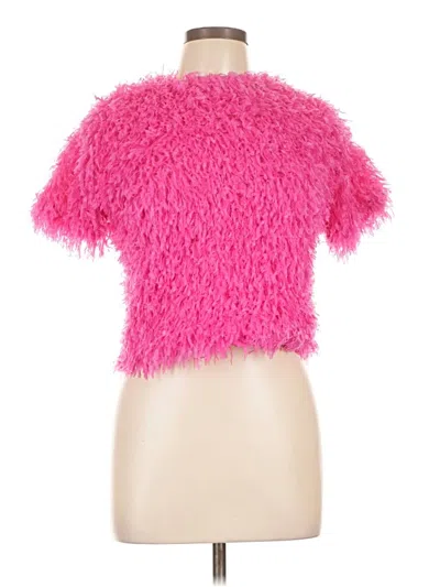 Pre-owned Zara Short Sleeve Top Pink Strapless Neckline Tops