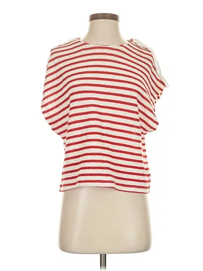 Pre-owned Zara Short Sleeve Top Red One Shoulder Neckline Tops