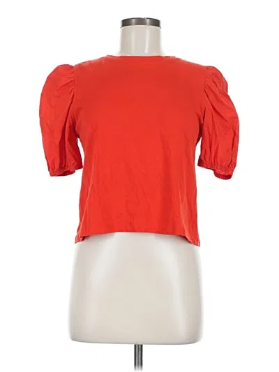 Pre-owned Zara Short Sleeve Top Red Sweetheart Neckline Tops