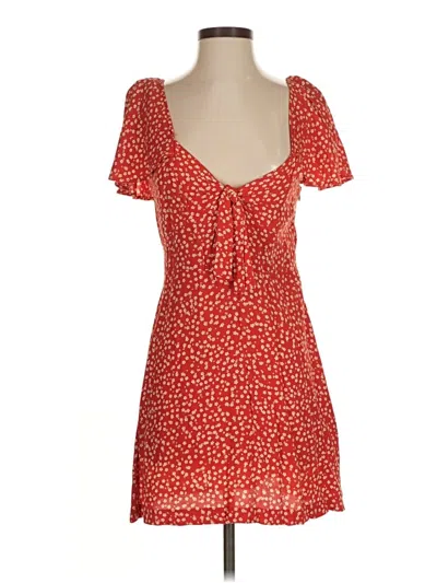 Pre-owned Zara Short Sleeve Top Red Sweetheart Neckline Tops