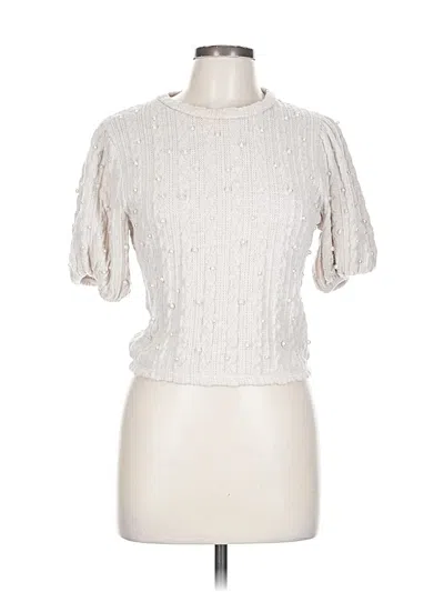 Pre-owned Zara Short Sleeve Top Silver Mock Neckline Tops