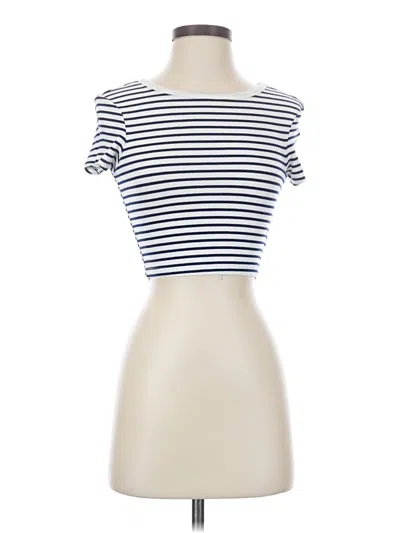 Pre-owned Zara Short Sleeve Top White Boatneck Tops