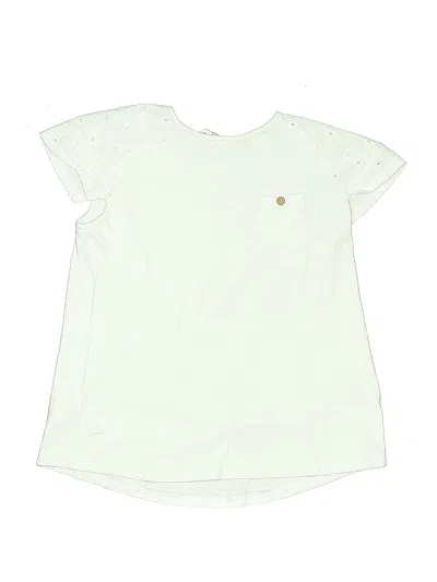 Pre-owned Zara Kids' Short Sleeve Top White Keyhole Neckline Tops