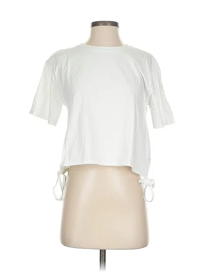 Pre-owned Zara Short Sleeve Top White Keyhole Neckline Tops