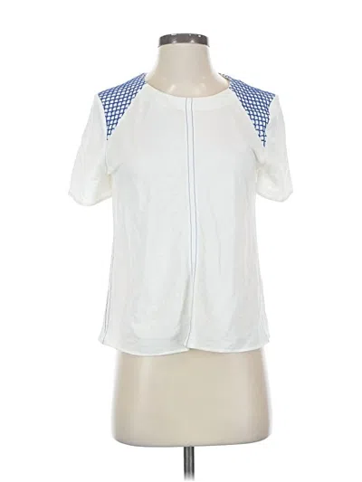 Pre-owned Zara Short Sleeve Top White Square Neckline Tops