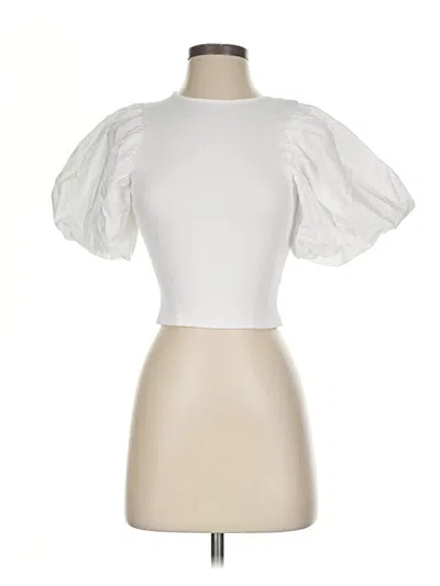 Zara Short Sleeve Top White Sweetheart Neckline Tops