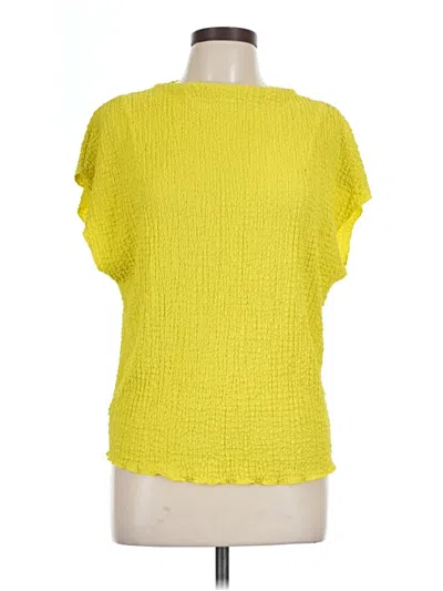 Pre-owned Zara Short Sleeve Top Yellow Boatneck Tops